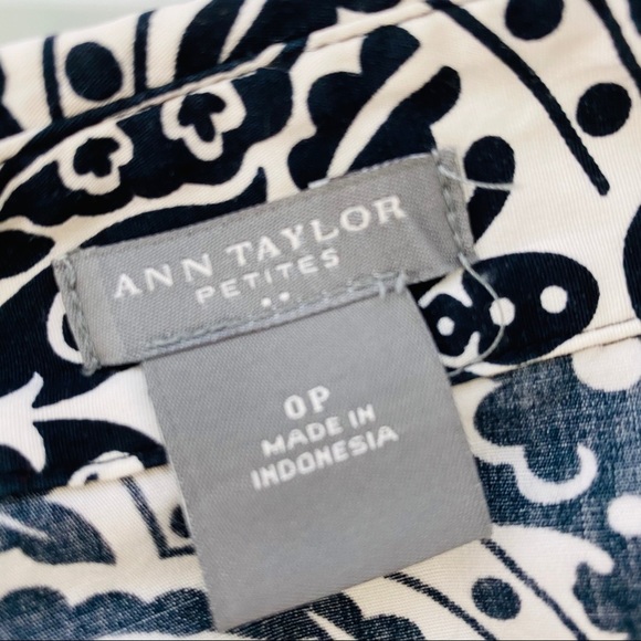 Ann Taylor Petites Career Printed Cotton Wrap Top - Picture 4 of 4